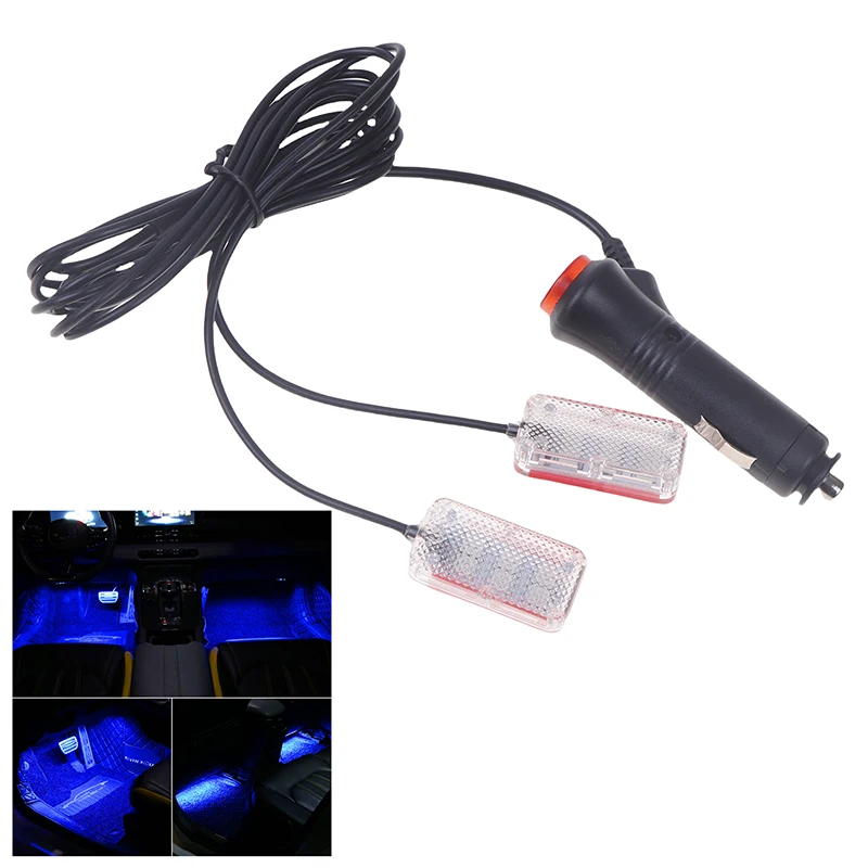 LED Car Interior Ambient Foot Light USB/Cigarette Auto LED Atmosphere Decorative Lamp LED Foot Light Kit Car Accessories