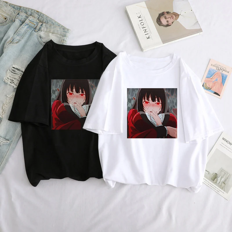 

Летние женские футболки большого размера egurui Yumeko Punk Sle, ручная роспись, индивидуальная одежда, дизайн «сделай сам», сервис