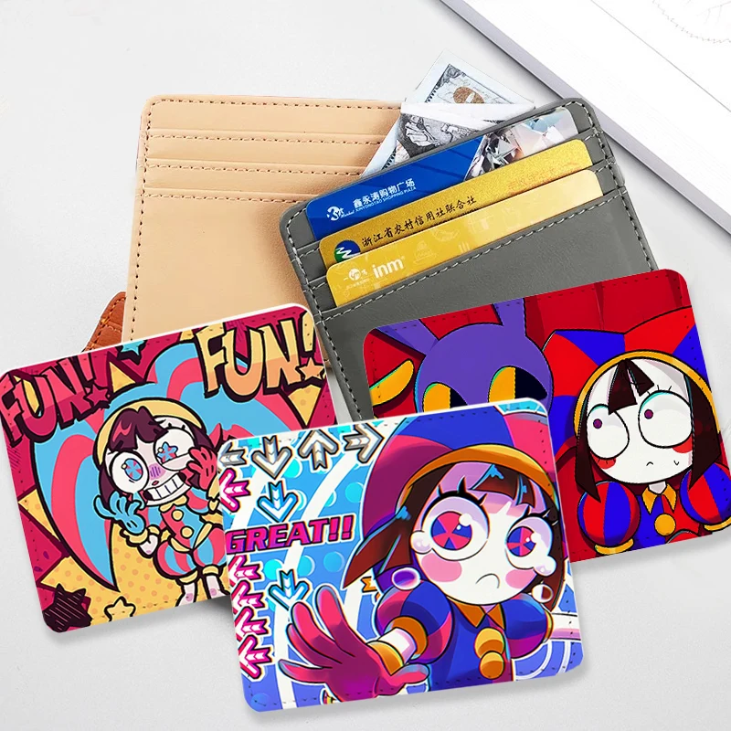 

Cartoon Circus Women Pu Card Bag The Amazing Digital Circus Slim Credit Card Holder Wallet Coin Purse ID Card Protective Case