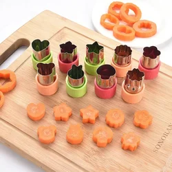 3/12Pcs Star Heart Shape Vegetables Cutter Plastic Handle Portable Cook Tools Stainless Steel Fruit Cutting Die Kitchen Gadgets