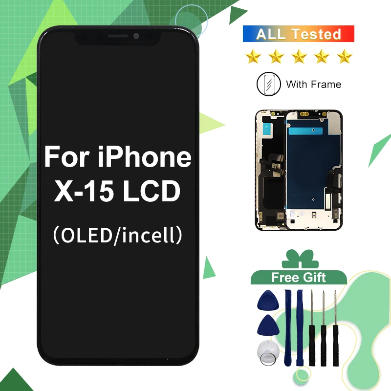 OLED For iPhone X XR XS MAX 11 Pro Max Display iP 12 Pro Max Screen Touch Digitizer For iPhone 13 Pro Max 14 Plus 12 MINI 15 LCD