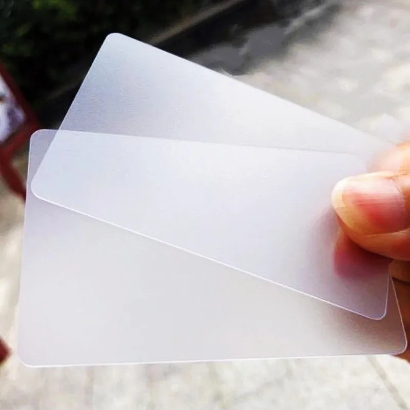 200 Pcs/lot Matte PVC Blank Transparent Business Card Plastic Waterproof Without Printing for Handwriting School Office