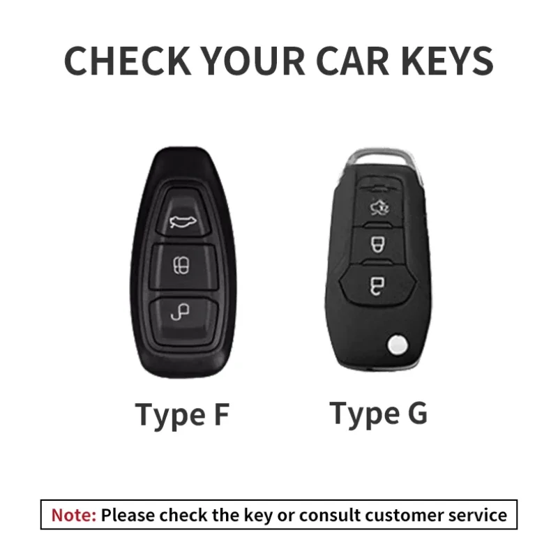 For Ford Puma Grand C Max Focus Mondeo Kuga Fiesta Ecosport Transit Kuga Leather Car Remote Key Case Cover Keychain Accessories