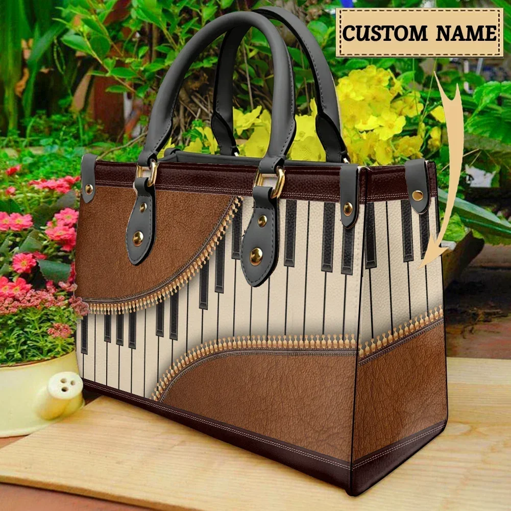 

Piano Printed Handbags For Women Female Handbag Concert Lovers Utility Tote Bag Shopping Brand Design Elegant Personalized Purse