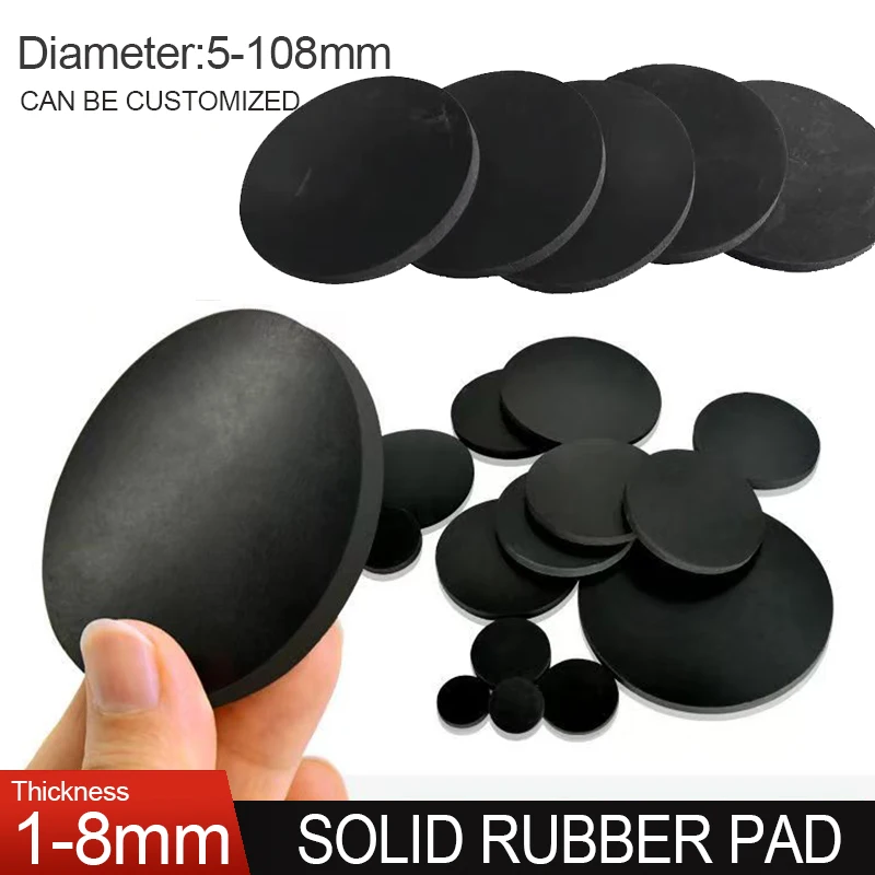 10Pcs OD 5-108mm Solid Rubber Pad Round High Elasticity Sheet Shock-Absorbing Pad Anti-Collision/wear-Resistant Sealing Gasket