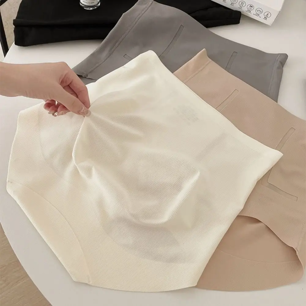Bragas moldeadoras de seda de hielo para mujer, ropa interior sin costuras con entrepierna de algodón y Control de barriga, moldeadores de cuerpo postparto invisibles de cintura alta