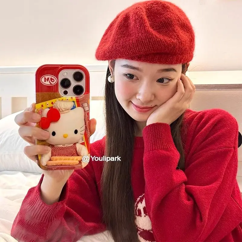 Kawaii Sanrio Hello Kitty Bow Cute Cartoon Phone Case For iPhone 16 15 14 13 12 11 ProMax XR XS 7 8Plus Drop Cover Girls Y2k New