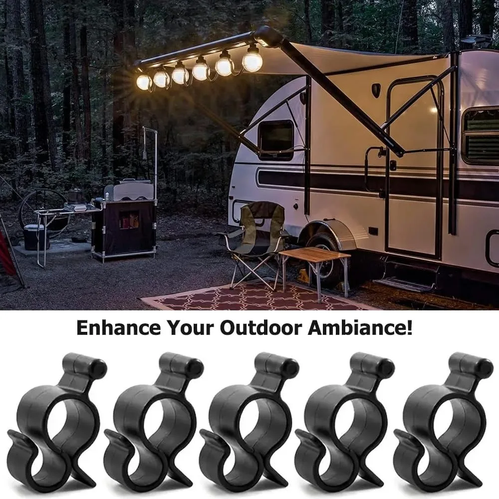 10Pcs Durable Light Hanger Awning Clip Camping Indoor Rope Lights Hook Trailer Rope Lights Rv Awning Lights Travel