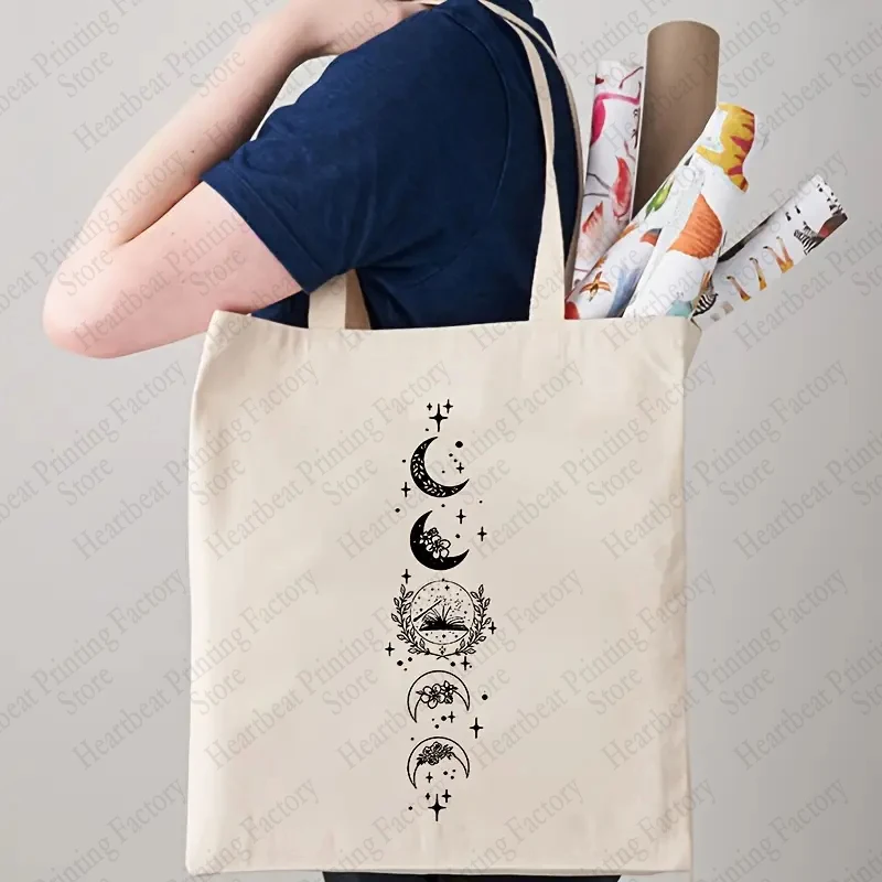 Ollivanders Wand Shop Wizard Book Shop Pattern Tote Bag borse a tracolla in tela per le donne quotidiane da viaggio borsa per la spesa pieghevole