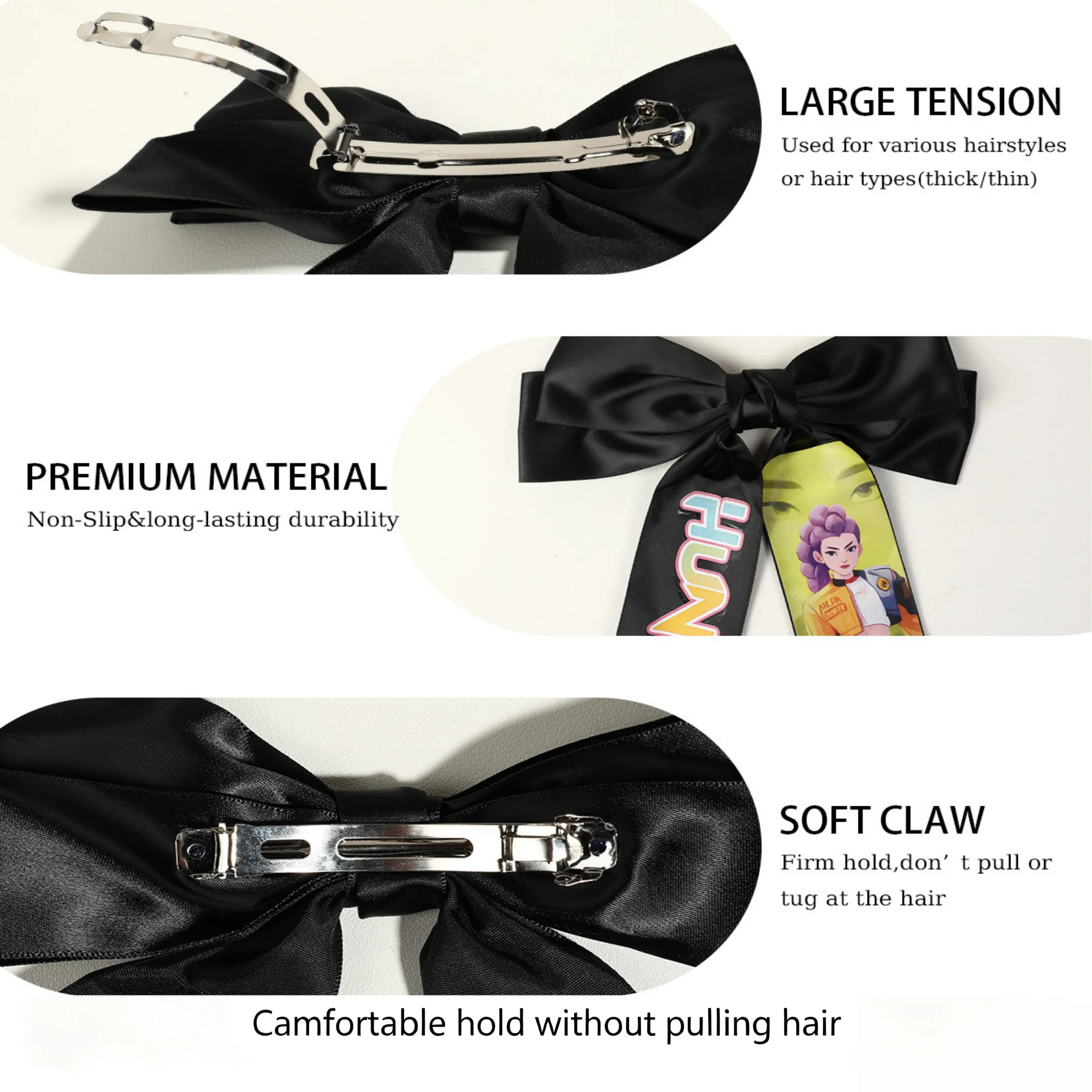 Vintage Satin Fabric Bow Hair  - огляд і ціна Fashion Y Vintage