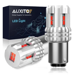 AUXITO 2Pcs P21 5W 1157 P21/5W BAY15D LED Red 12V 3020 SMD Auto Tail Rear Brake Stop Car Position Lights Signal Lamp