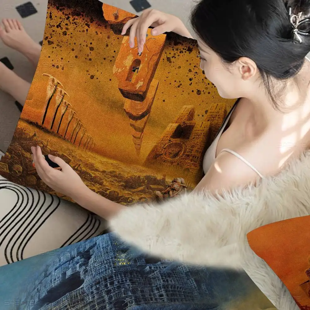 

Anime Beksinski Cushion Cover Inches Farmhouse Decor Home Throw Pillow Covers for Couch Decorations