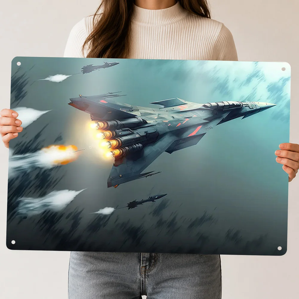 Jet Fighter Metal Poster Perfect Gift for Fans Lovers Customized Wall Art Metal Sign for House Mancave Decoration Gaming Home