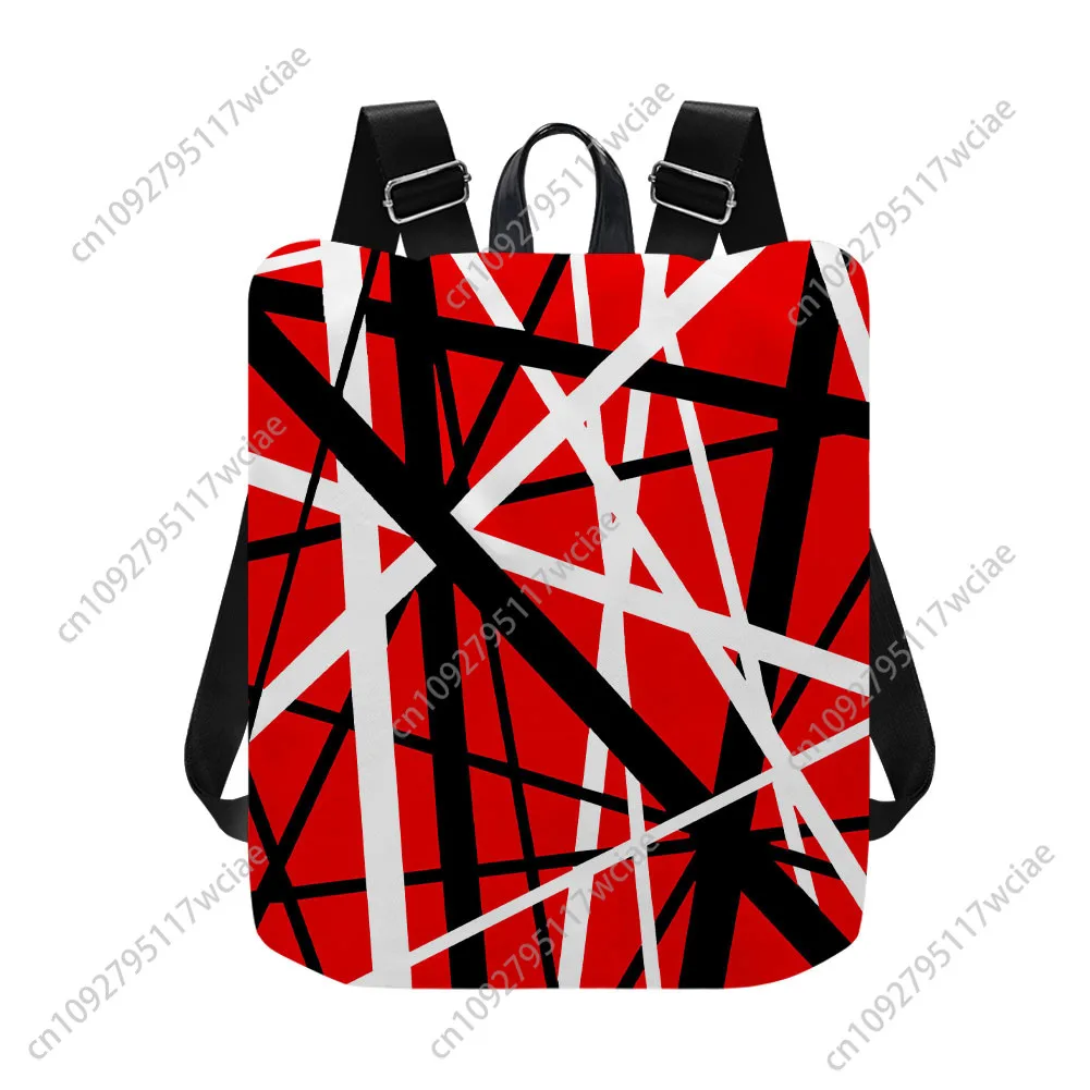 Van Evh 5150 Stripes Halen Rock Band Aangepaste rugzak reizen Anti-diefstal rugzak Nylon waterdichte dagrugzak Mode College boekentas