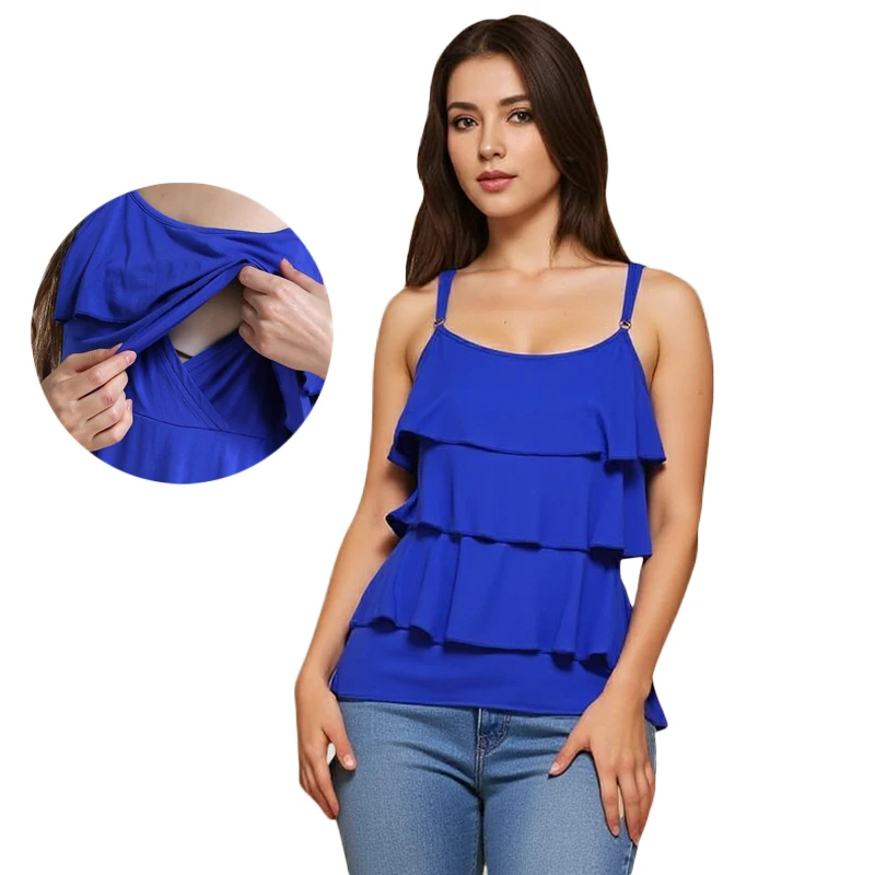 Summer Maternity Tank Top Breastfeeding Sling Vest Nursing Camisole Feeding Tops for Pregnant Women Postpartum Comfortable Wear