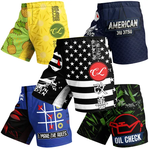 Imagen 2 del producto Ropa de artes marciales personalizada para hombres, mujeres, niños, pantalones cortos de lucha BJJ con goma, secado rápido, precio a granel de fábrica
