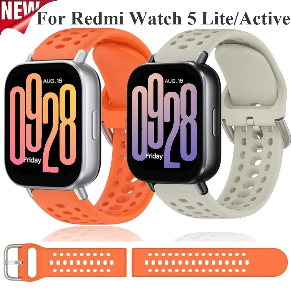 22mm Offizielles Silikonarmband für Redmi Watch 5 Lite/Active Komfortables Armband für Amazfit Active Max/Bip 6/5/Balance 2-1
