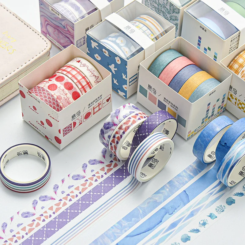 5 teile/satz Washi Tapes Basic Masking Tape Scrap booking Kleber DIY dekorative Schreibwaren Schul material