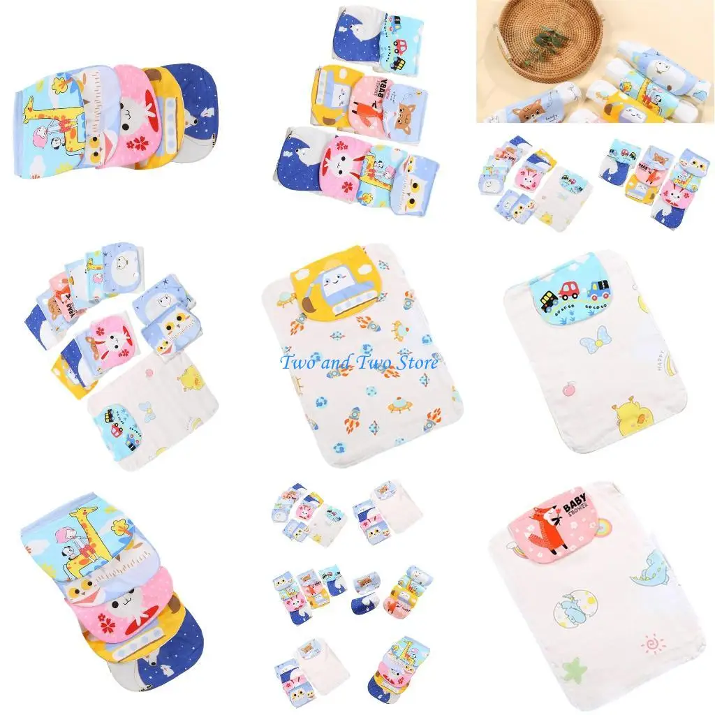 HX6F モスリンベビータオルナチュラルコットン幼児バス漫画タオルフェイスクロス