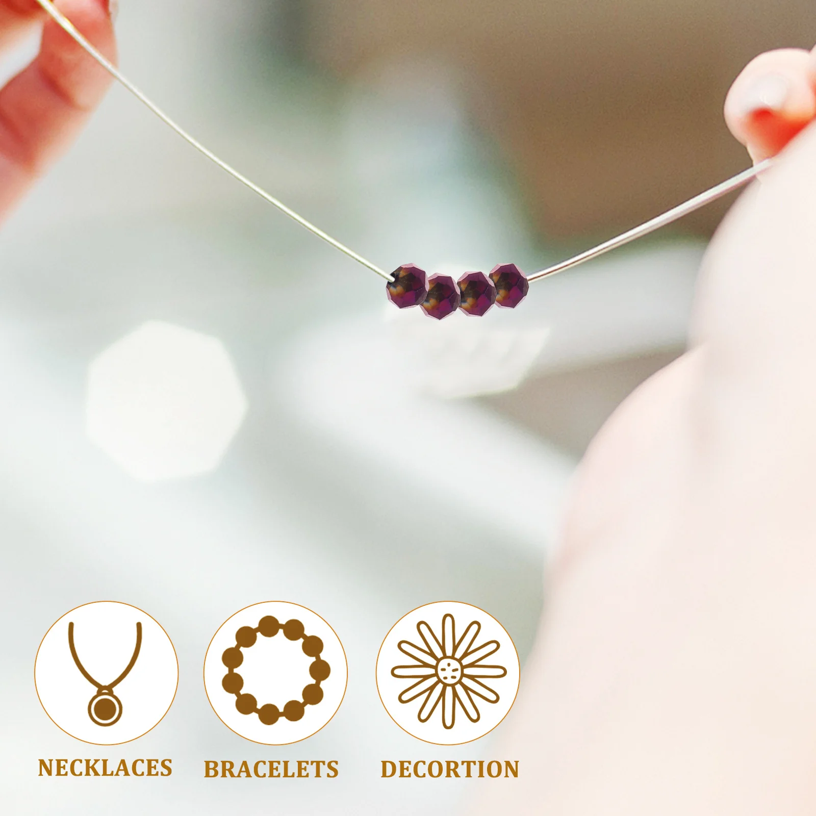 

Glass Beads for DIY Crafts Necklace Bracelet Making Smooth Surface Detailed Workmanship Long Lasting Use Special Imagination