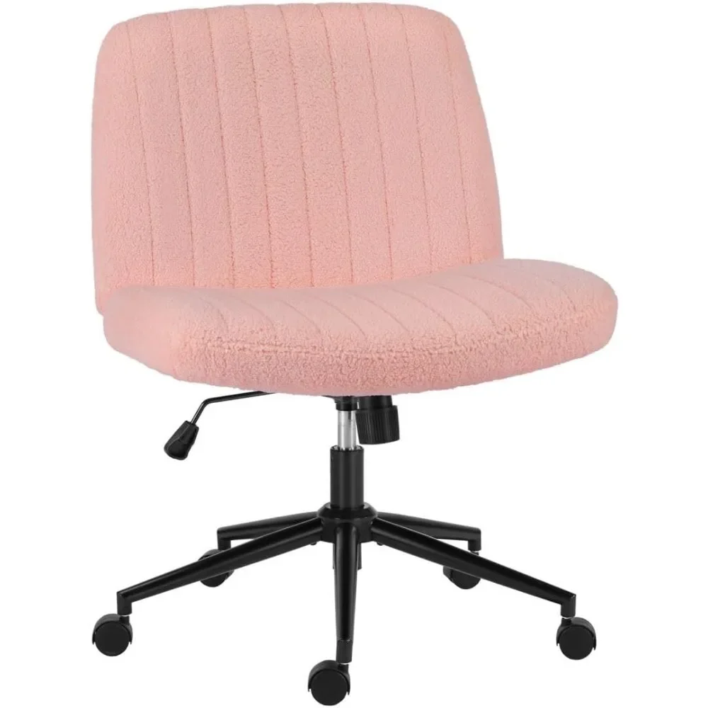 

Criss Cross Chair with Wheels, Ergonomic Armless Swivel Comfy Vanity Seat