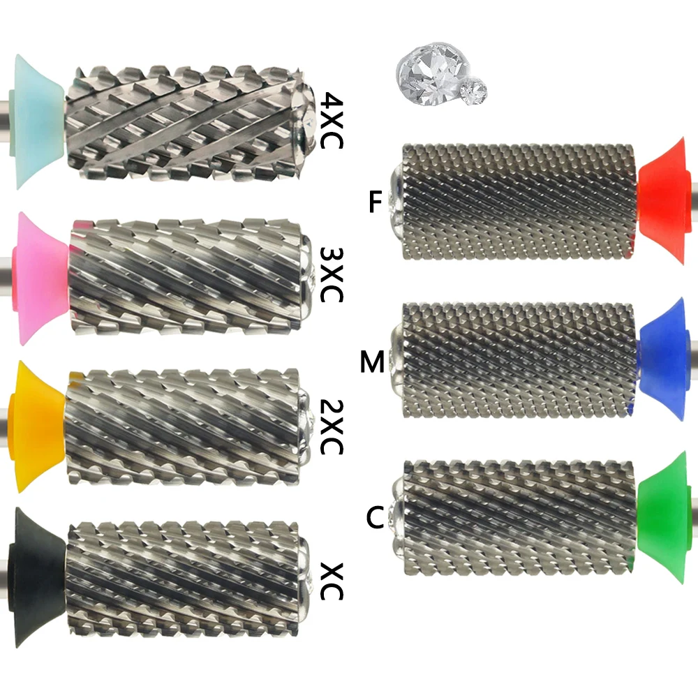 

6.6mm Crystal Top Large Barrel Bits, Carbide Acrylic Nail Drill Bits,Electric Manicure Burrs Accessories Gel Removal