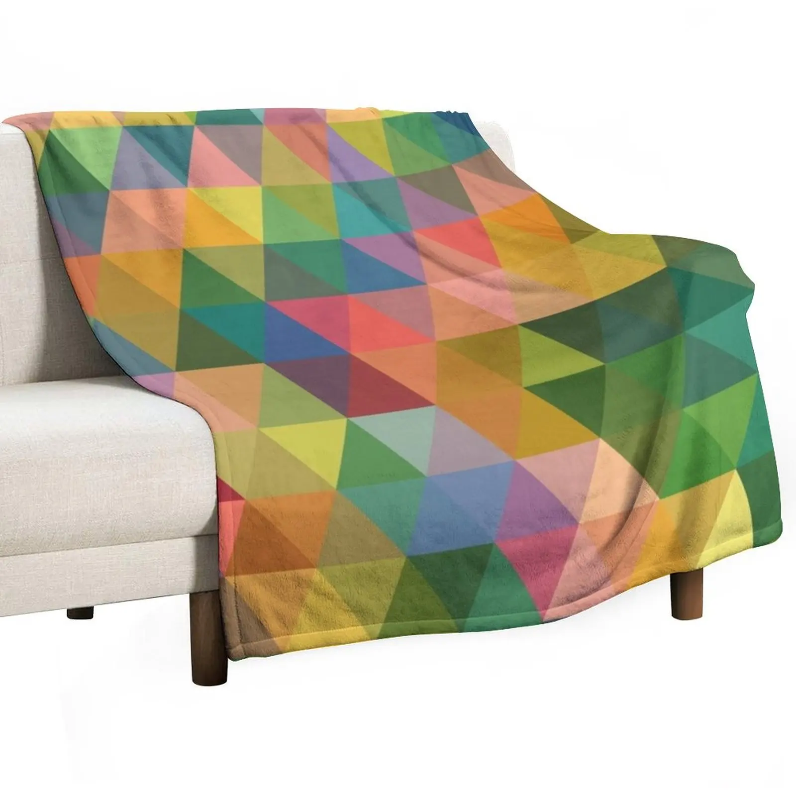 

Pastel Rainbow Triangles, Multicolored Geometric Pattern Design Throw Blanket valentine gift ideas Soft Big Large Blankets