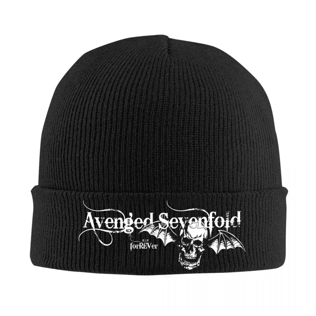 Avenged Vintage Rock Music Beanie Hats Sevenfold Bonnet Hat Female Male Trendy Hippie Skullies Beanies Autumn Winter Elastic Cap