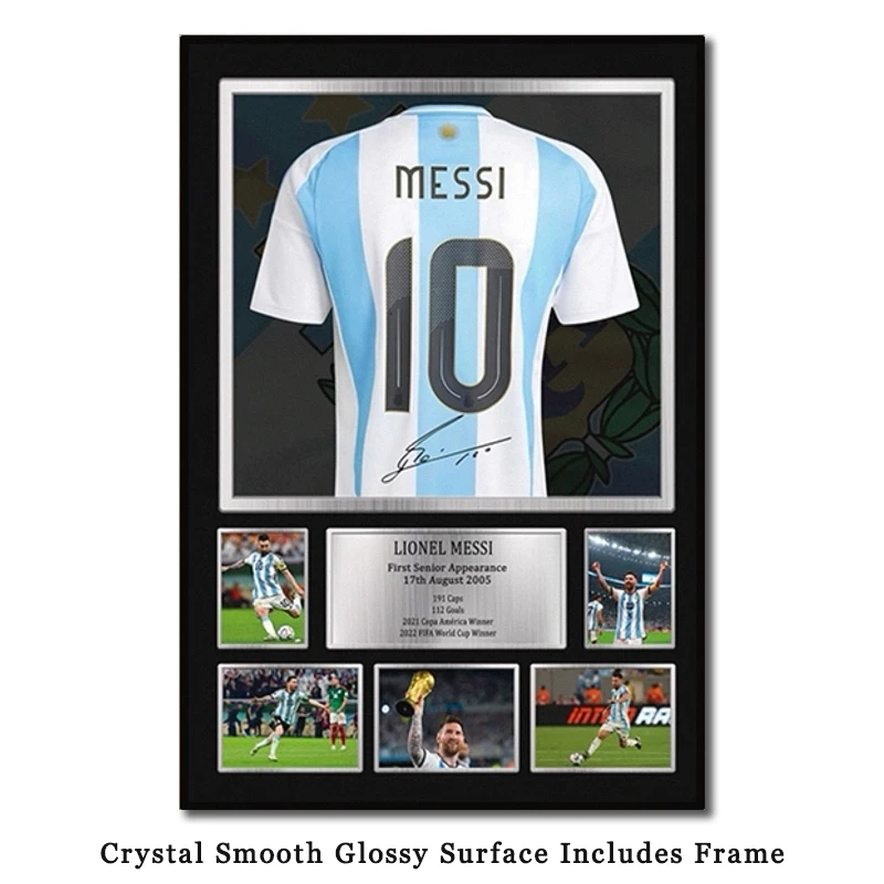 

Wall Art Pictures hologram Messi poster for room cornice with frame 50x70 barcelona words for bedroom wall for room livingroom