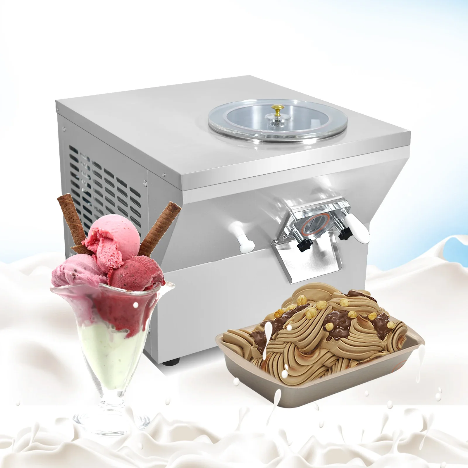 Feed fresh fruits nut puld USA Warehouse Delivery Hard Ice Cream Machine/Gelato Hard Serve Ice Cream Maker/Batch Freezer