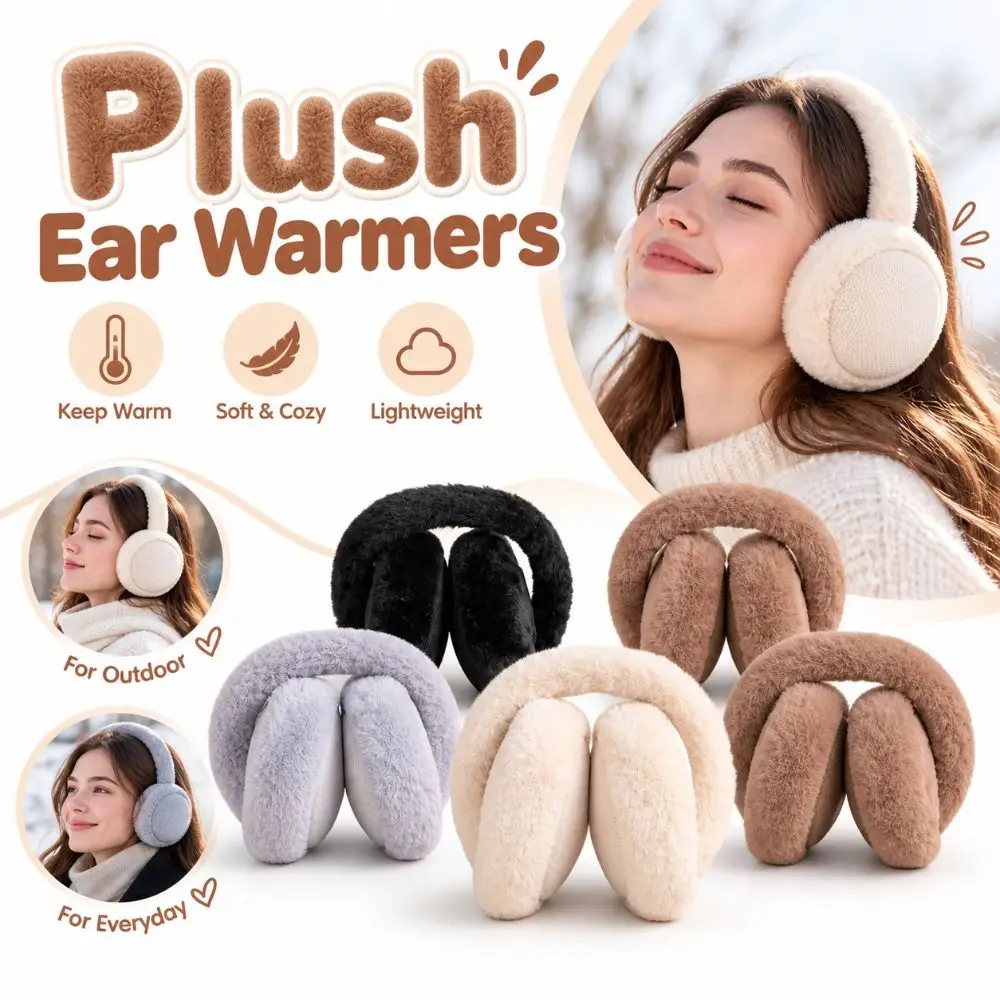 New Foldable Earmuffs Soft Comfortable Winter Ear Warmers Warm Furry Ear Covers Daily Outfits