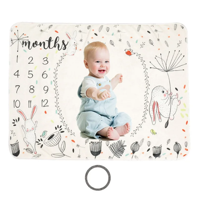 Infant Milestone Photo Props Background Cloth Kids Bed Room Decor Photo Accessories Cute Baby Play Mats Infant Portray Blanket