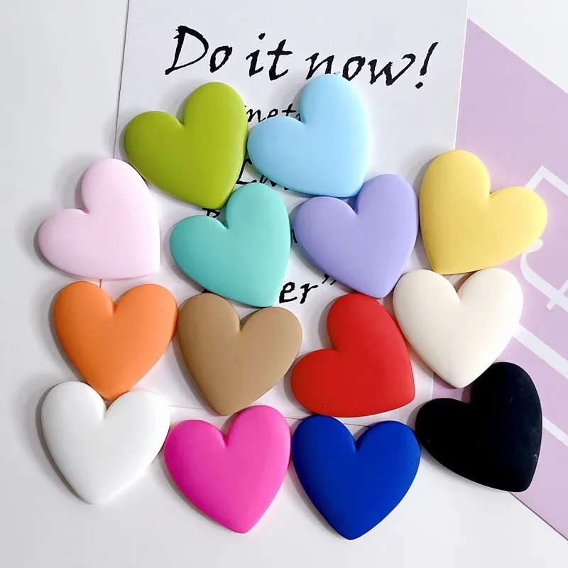 20pcs Love Heart Resin Flat Back Cabochon Acrylic Patch for Diy Phone Case Hair Clip Jewelry Carft Miniatures Accessories
