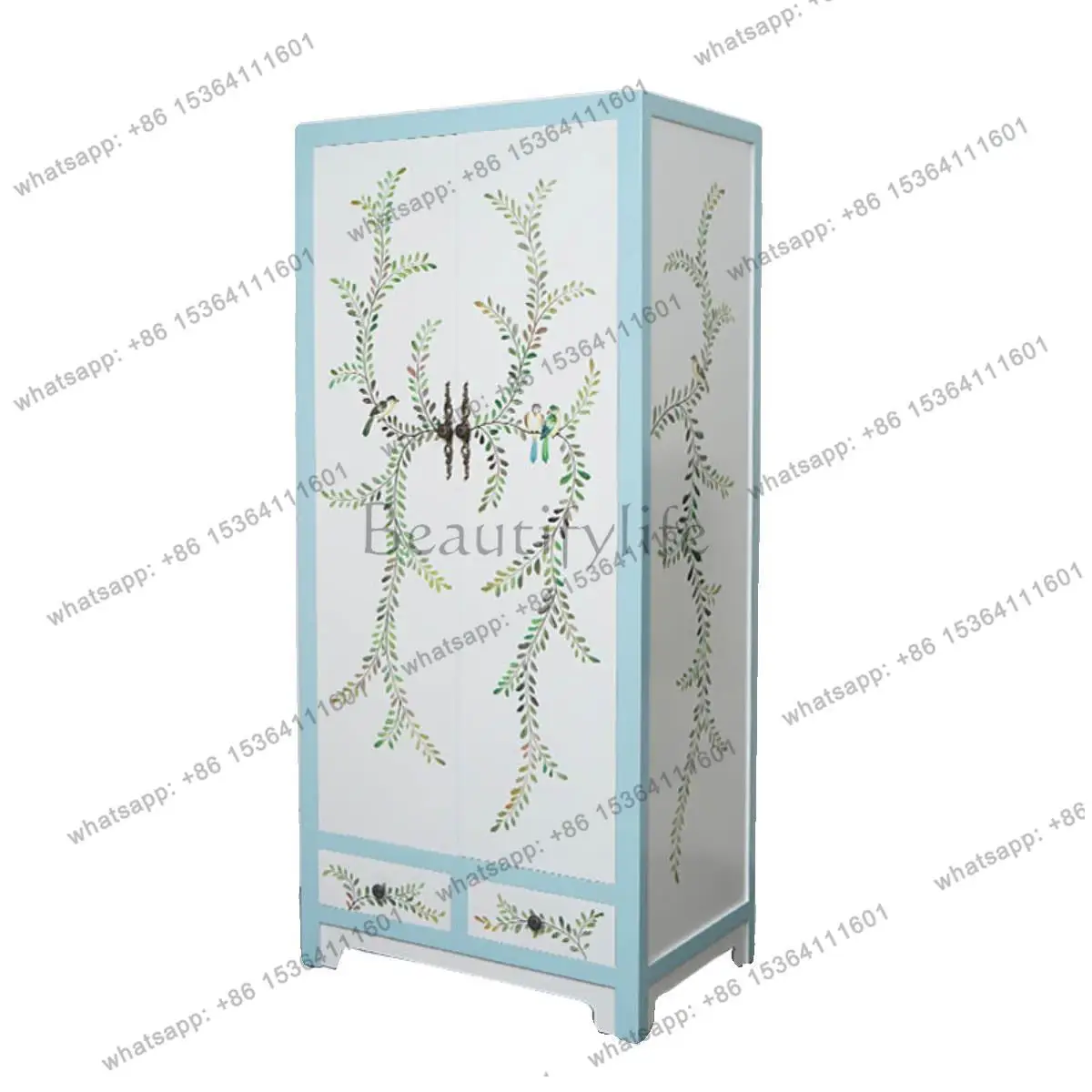 

New Chinese all solid wood bedroom wardrobe Chinese retro storage locker
