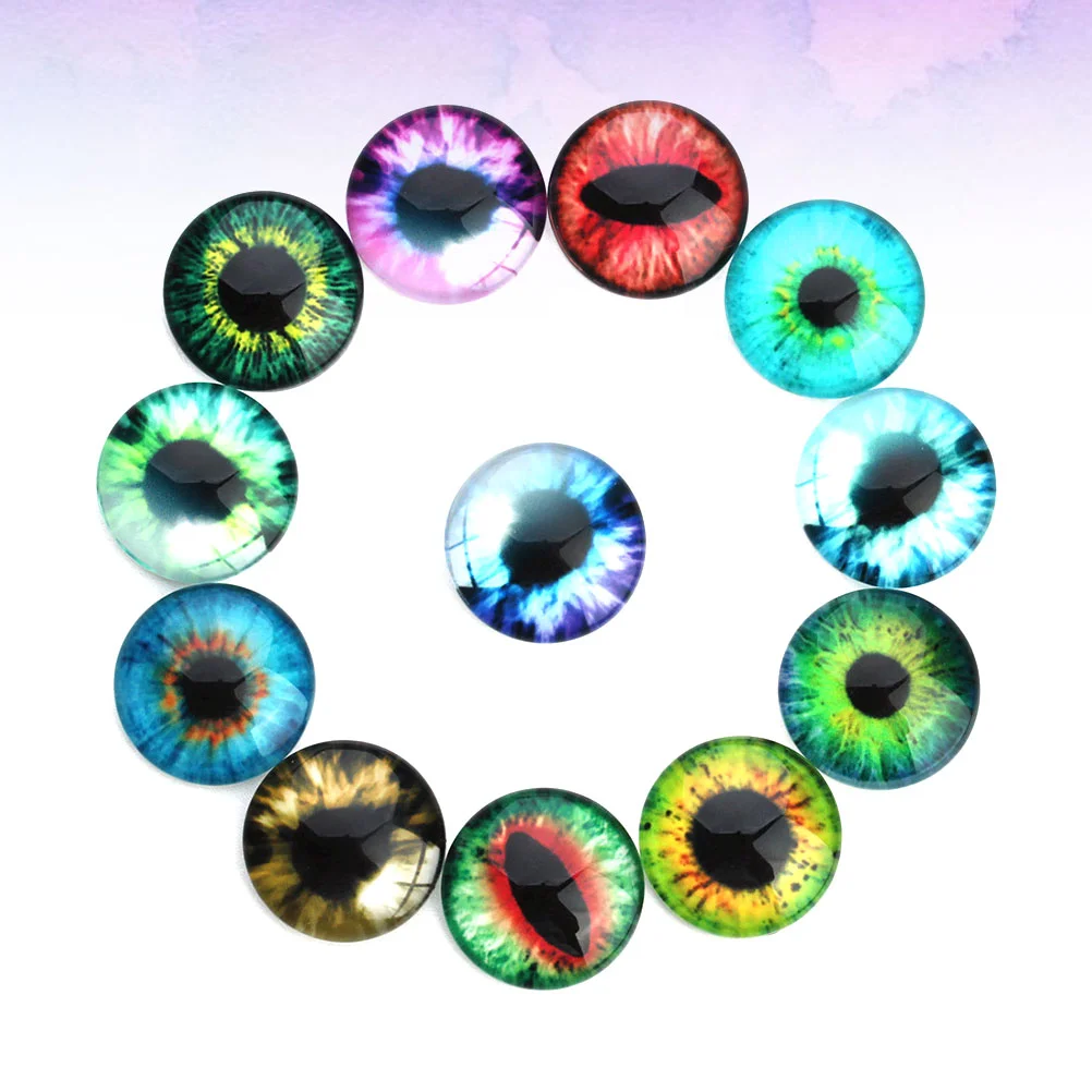 20 PCS Ornaments for Crafts DIY Jewelry Material Imitated Gemstone Paste Glass Patch Ceramic Tile Snaps Making Accessories