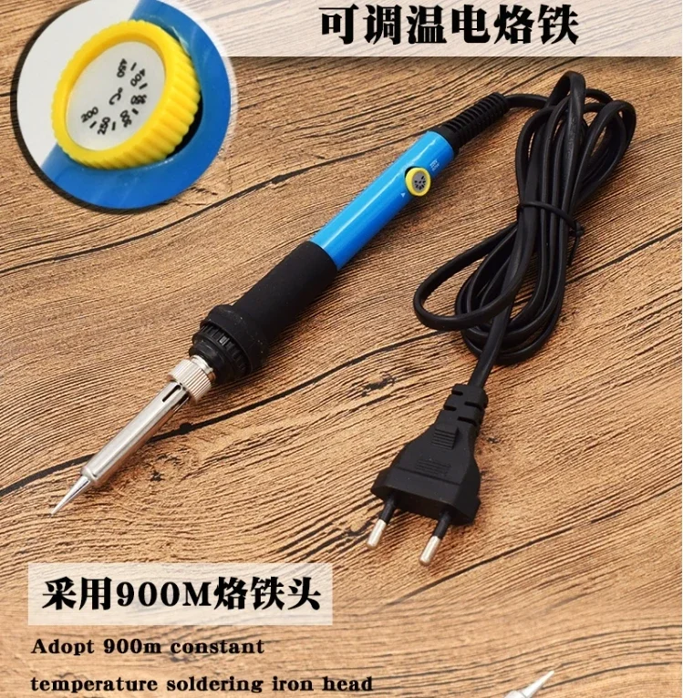 Imagem -03 - Temperatura Ajustável Ferro de Solda Elétrica Estação de Retrabalho Lápis Calor Dicas Ferramentas de Reparação Novo 220v 110v 60w 1pc