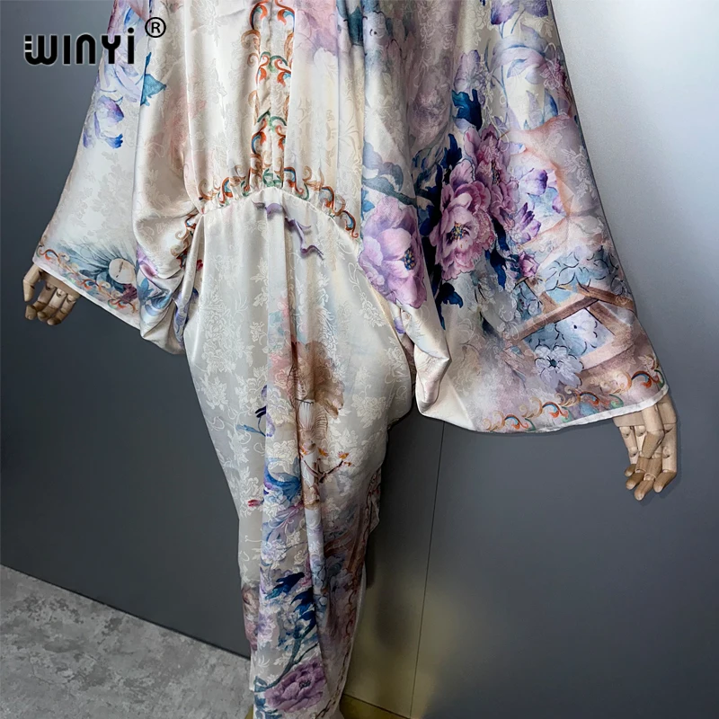 WINYI new Bohemian Summer Beach Dress High Quality Double Sided Elegant maxi dress Women Evening party kaftan abaya dubai luxury