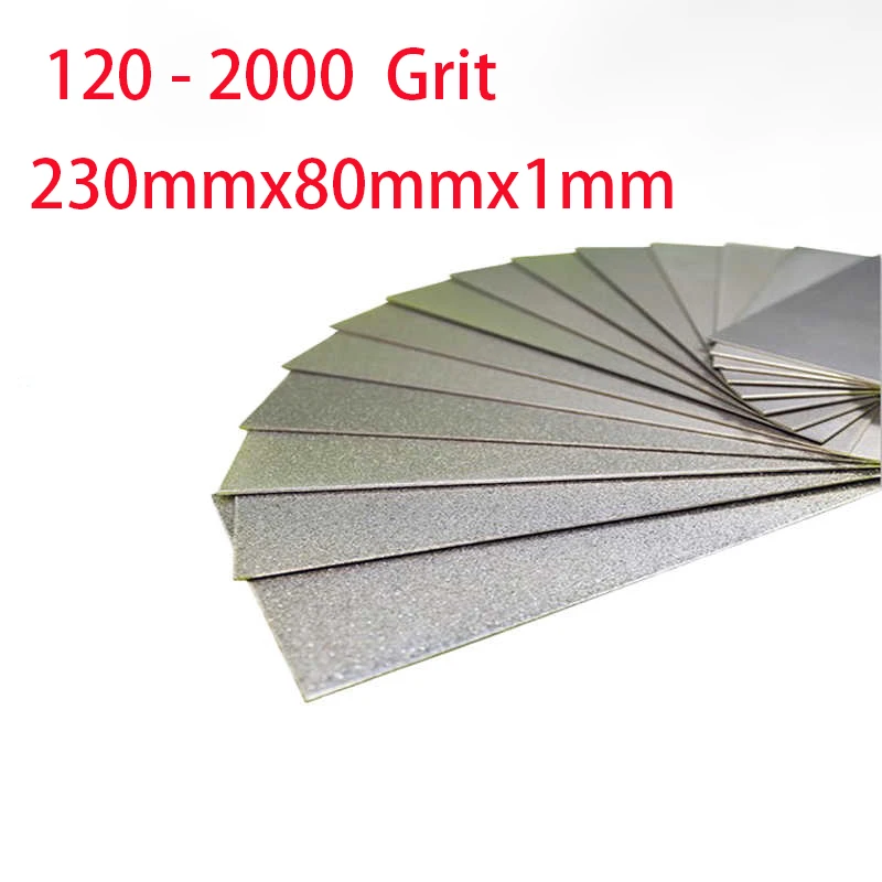 1-10pcs 230x80x1mm Rectangle Grinding Sheet Hard Sharpening Stone Plate Lapping Film 120/150/240/320-2000 Grit