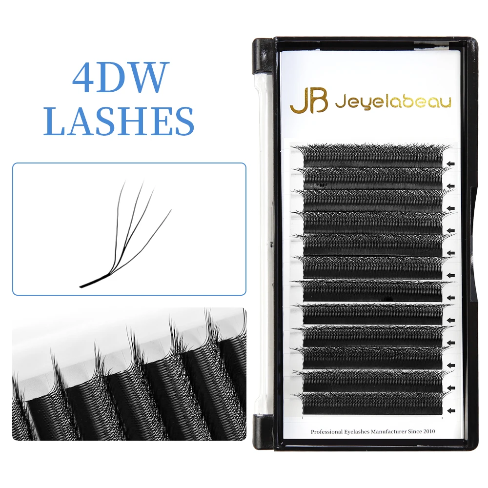 Super Soft 4D W Shape Lashes Clover Bloom Handmade Premade Volume Fans W Eyelash Extensions Natural Individual Lashes