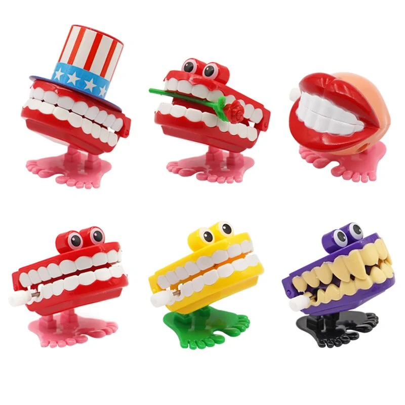 Novelty Creative Mini Clockwork Toy Teeth Shape Tooth doll Jumping Children's Toys Funny Walking Dental Dentist Gifts