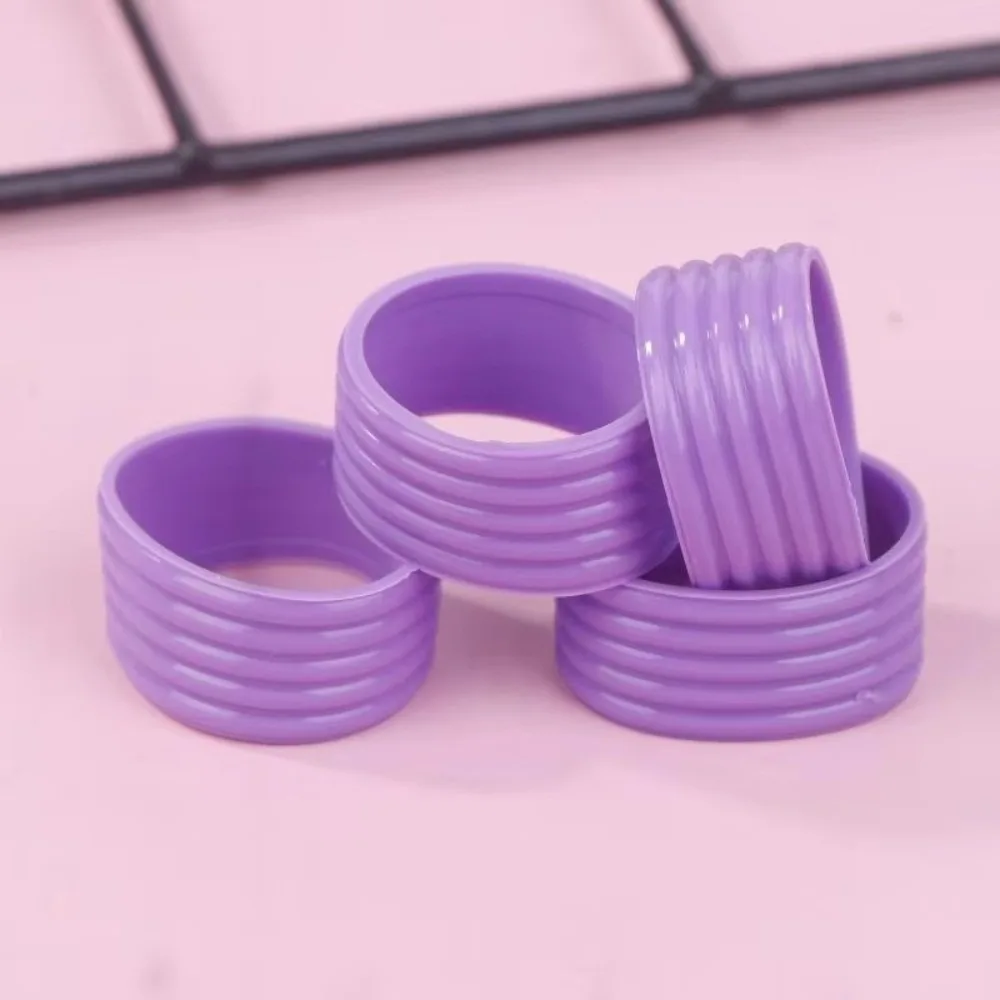 4pcs Silicone Racket Silicone Ring Round Shape Ribbed Surface Racket Grip Ring Flexible Anti Slip Grip Finishing Band
