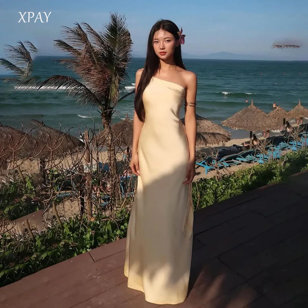 

XPAY Simple Sexy Backless Prom Dresses For New Women Silk Satin Customized Evening Party Dress Floor-Length Vestido de noche