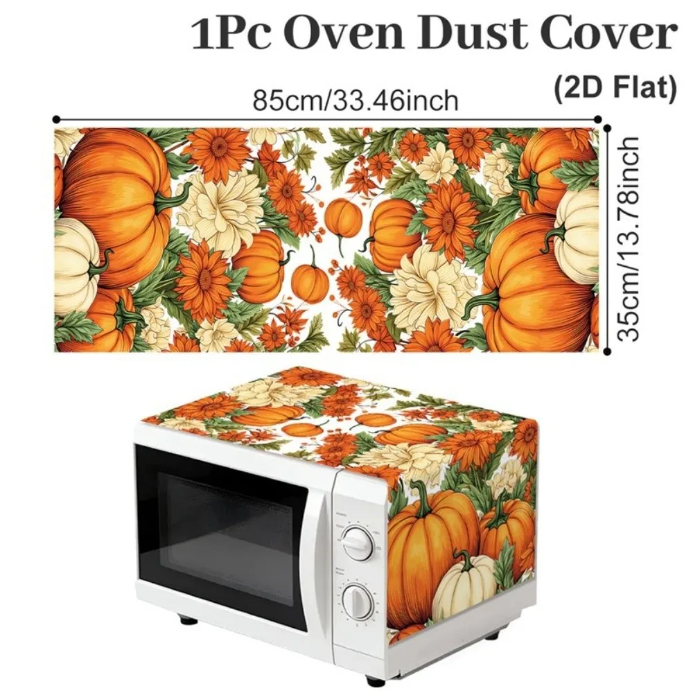 Universal Microwave Cover Floral Printed Microwave Oven Dust Cover Oil Proof Waterproof Dust Protector Mat Household Cover