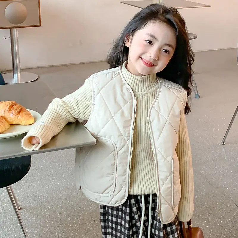 Thick Fleece Lined Warm Kids Vest Wear Inside Outside Autumn Winter Sleeveless Waistcoat For Boys Girls
