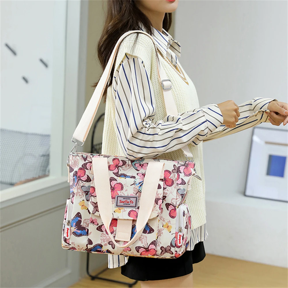 Fashion Flower Pattern Design Ladies Shoulder Bag New Multifunctional High Quality Nylon Women\'s Handbag 2022 New Messenger Bags