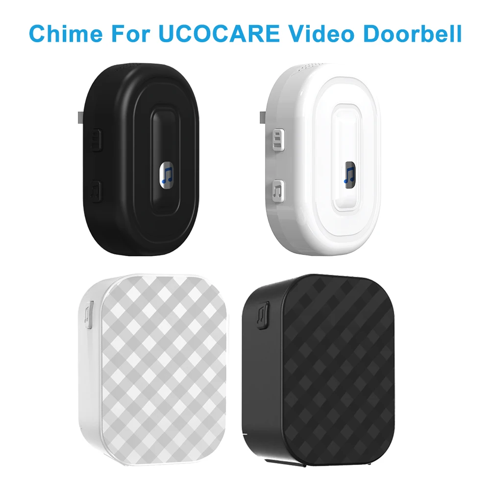 Indoor Battery Powered Chime Accessories For UCOCARE Video Doorbell USB Chime 433MHz Black White