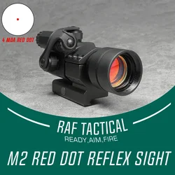 Tactical M2 4MOA Red Dot Reflex Sight Scope Adjustable Windage and Elevation With Metal Mount Ring for 20mm Picatinny Rail