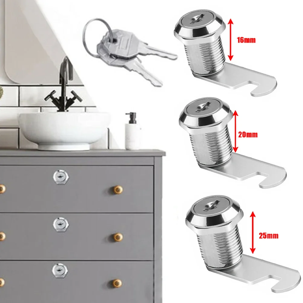 

1 Set 16/20/25mm Mailbox Lock Cam Lock 90 Degrees Metal Alloy Cylinder Cabinet Locker Lock With 2 Keys Furniture Hardware