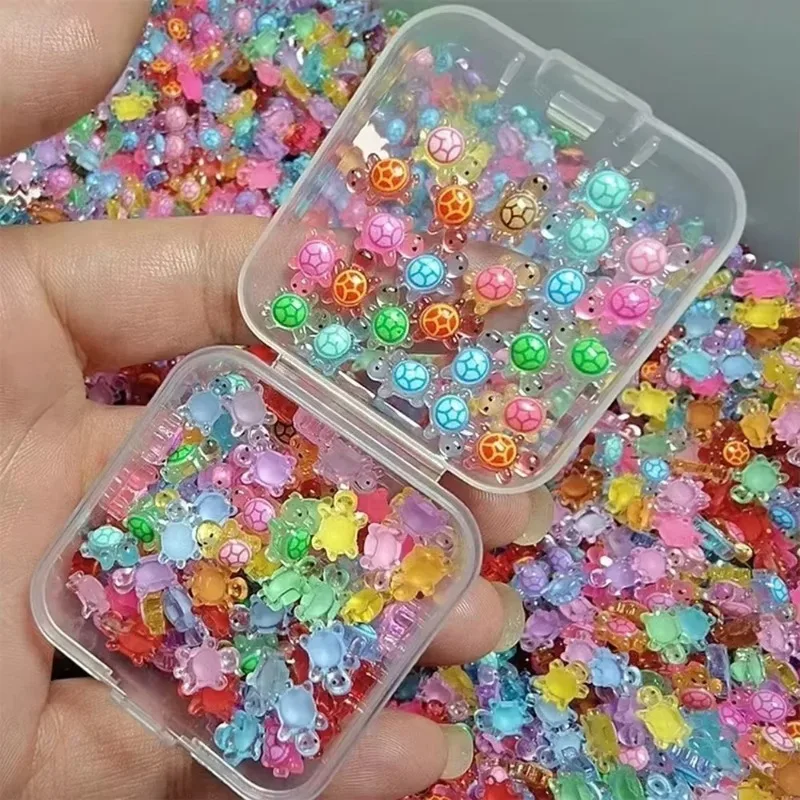 Micro Landscaping Decor Mini Turtle Miniatures, 100Pcs Glow in Dark Multi-Function Resin Turtle Figurines