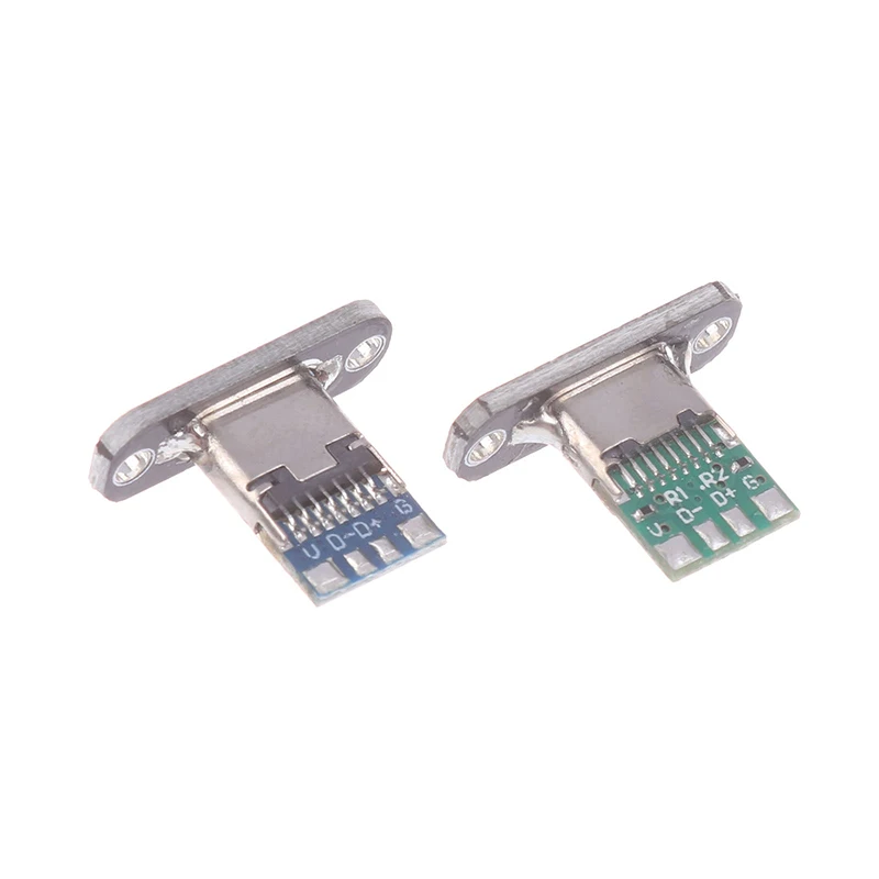 5 шт. гнездо USB 3.1 типа C с винтовой крепежной пластиной Type-C USB-разъем 3.1 Type-C 2-контактный 4-контактный гнездовой разъем Порт зарядки